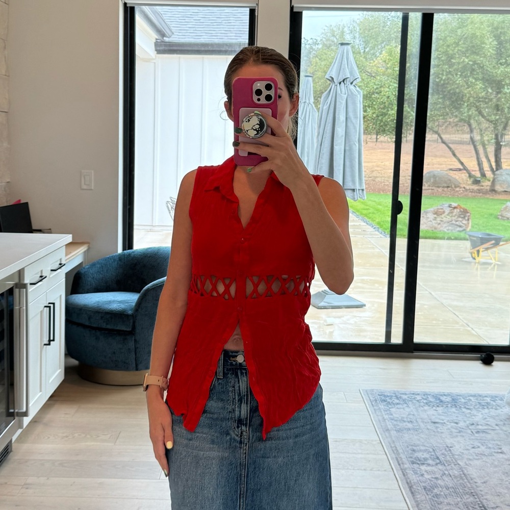 Cut out top button down